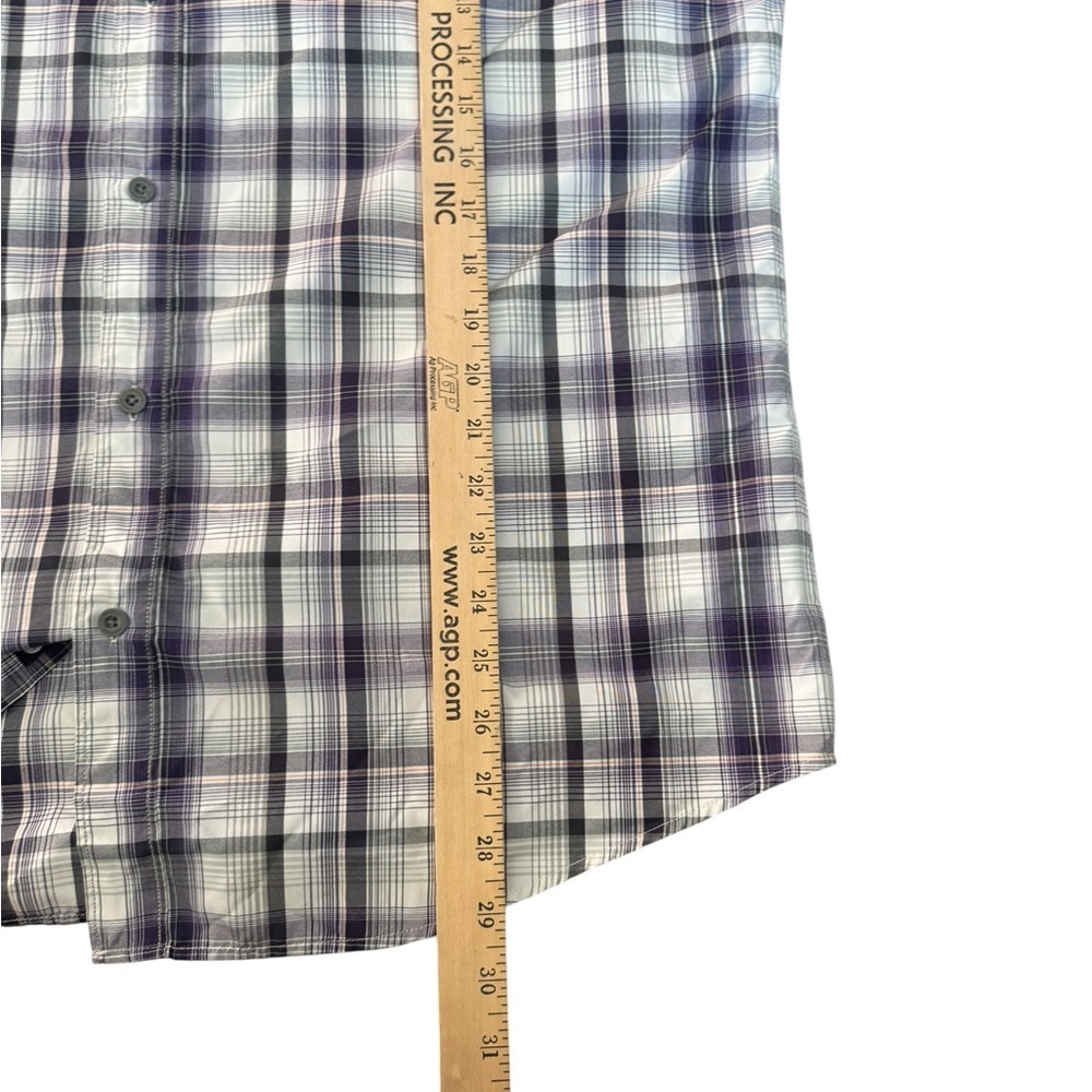 Marmot Plaid Button Down Shirt L Purple Gray Hiking Gorpcore Outdoor Tech Camp - Picture 4 of 6